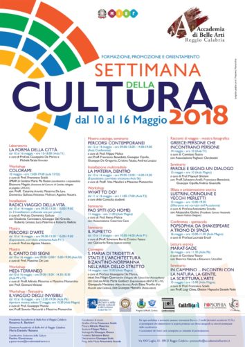 calendario eventi 2° settimana della cultura