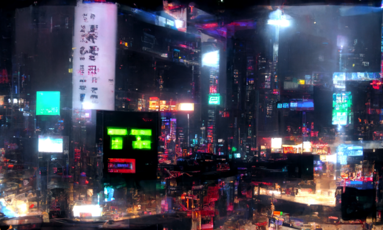 Tokio, cyberpunk style (generato da disco-diffusion)